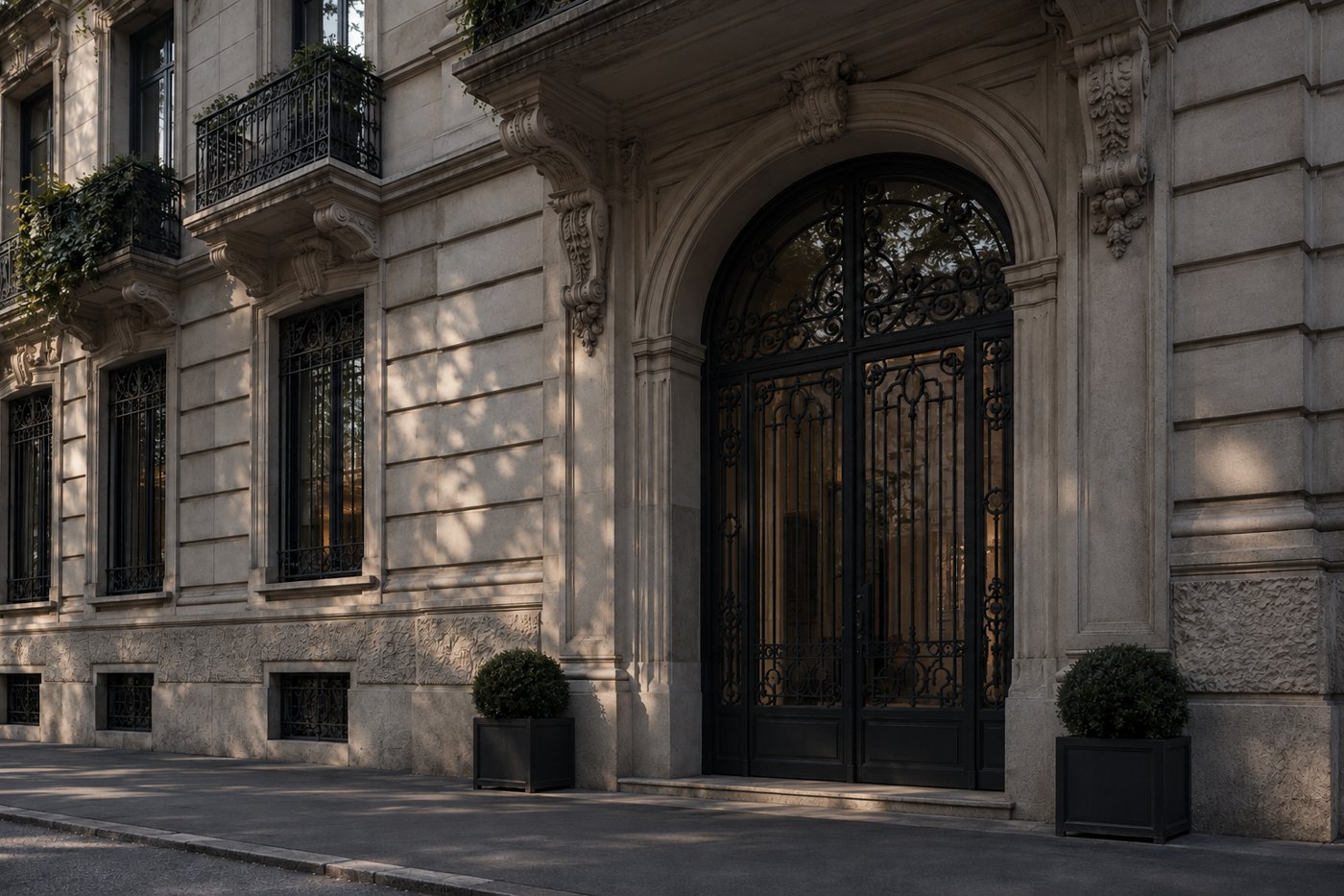 Ingresso di un edificio residenziale milanese